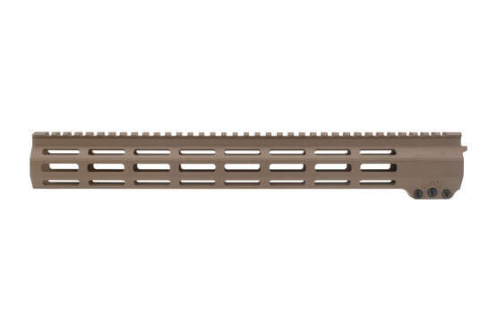 EXPO Arms FDE Cerakoted 15in M-LOK handguard for the AR-15 is free floated and lightweight rail system.